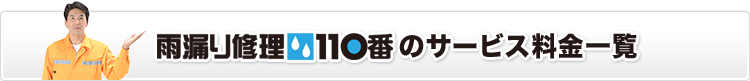 雨漏り修理110番のサービス料金一覧