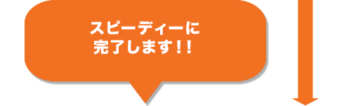 スピーディーに完了します！